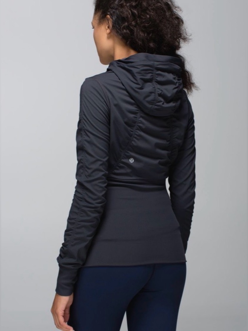 Lululemon Dance Studio Jacket III Reversible Black/Grey Hooded Size 10